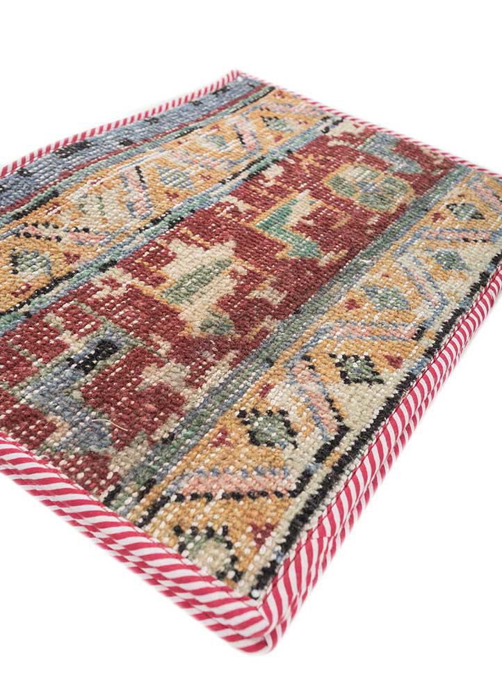 table mats red and orange wool hand knotted Accessorie - FoldShot table mats red and orange wool hand knotted Accessorie - FoldShot