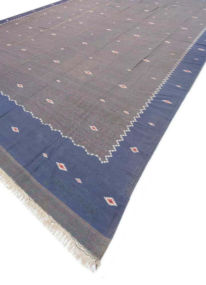 nayaab pink and purple cotton flat weaves Rug - FoldShot