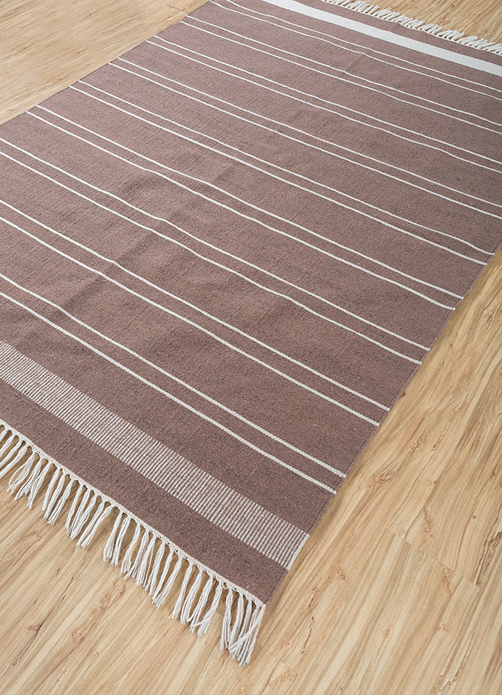 indusbar beige and brown wool flat weaves Rug - FoldShot indusbar beige and brown wool flat weaves Rug - FoldShot