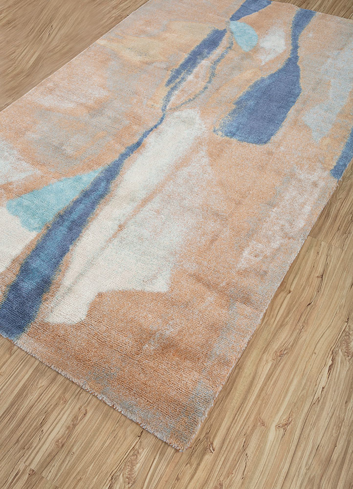 tesoro beige and brown wool hand loom Rug - FoldShot