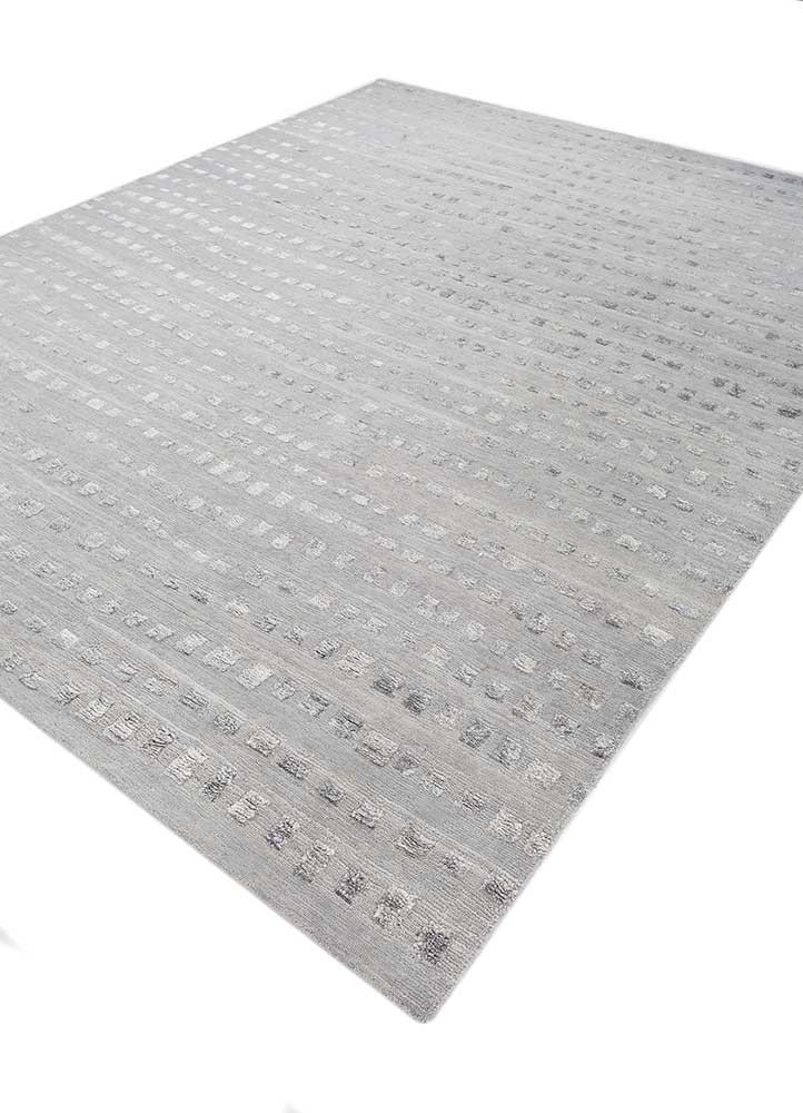 hula blue wool and bamboo silk hand knotted Rug - FoldShot