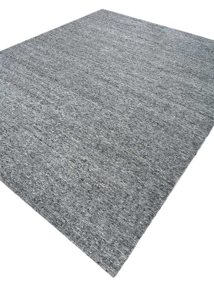 hula grey and black wool hand knotted Rug - FoldShot