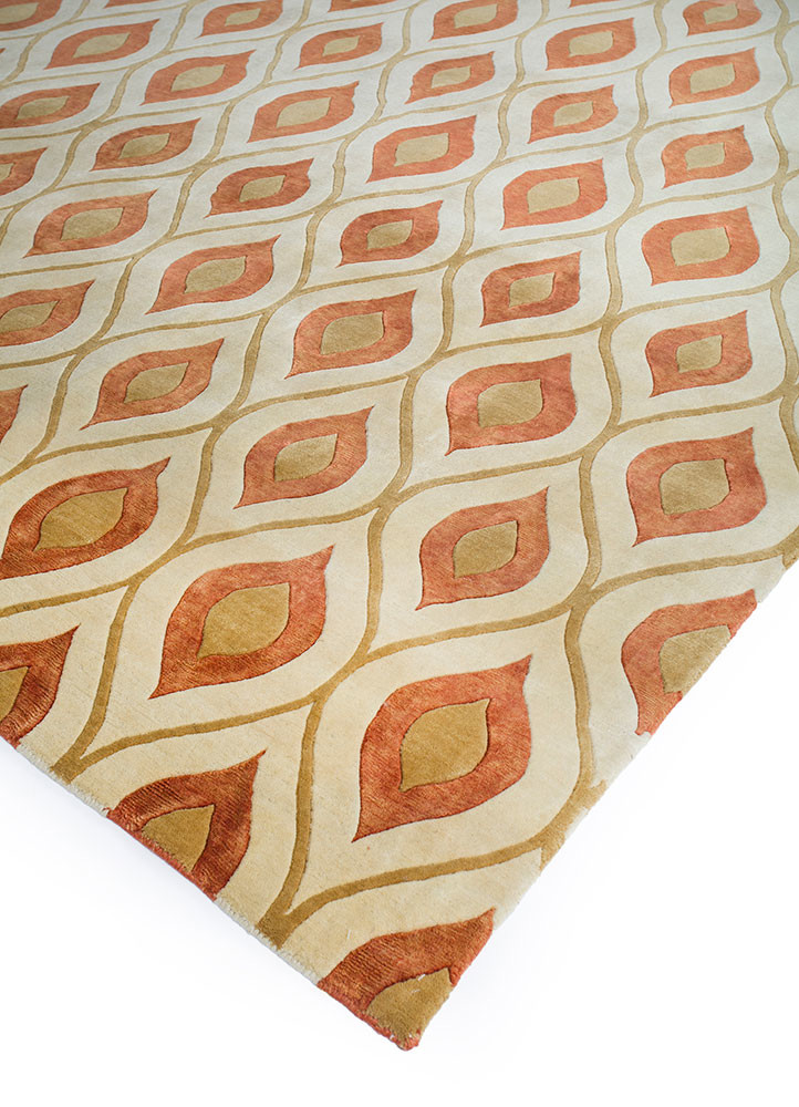 azalea ivory wool and viscose hand knotted Rug - FoldShot azalea ivory wool and viscose hand knotted Rug - FoldShot
