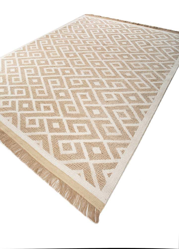 thyme ivory wool hand knotted Rug - FoldShot