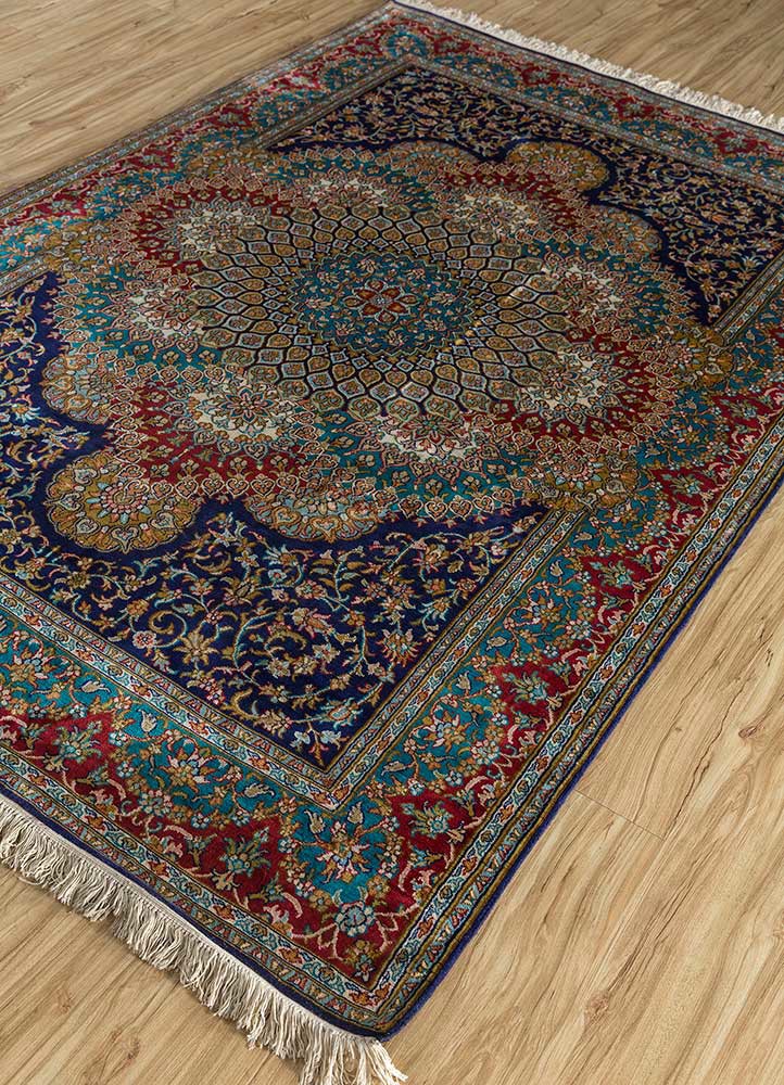 gulmarg multi silk hand knotted Rug - FoldShot gulmarg multi silk hand knotted Rug - FoldShot