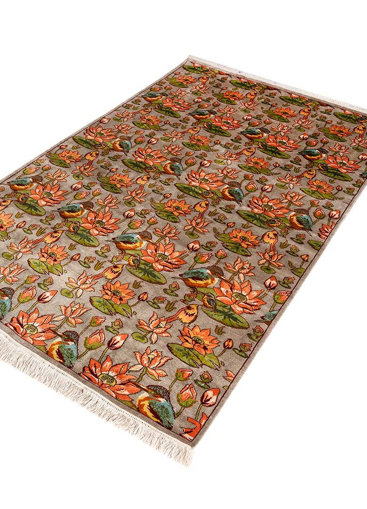 gulmarg green silk hand knotted Rug - FoldShot gulmarg green silk hand knotted Rug - FoldShot