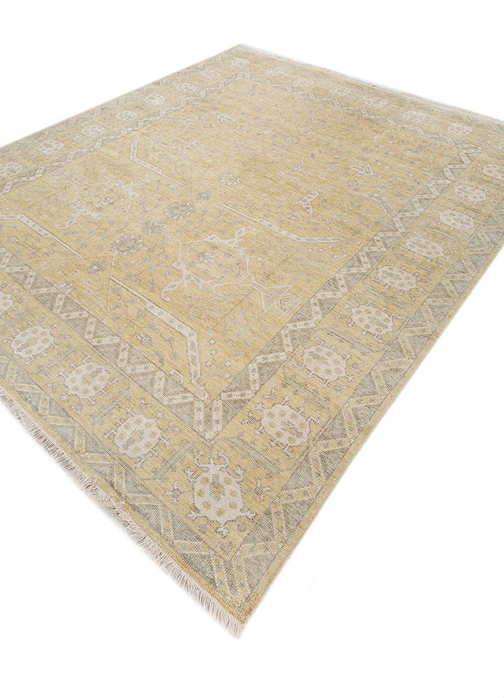 gulmarg gold silk hand knotted Rug - FoldShot