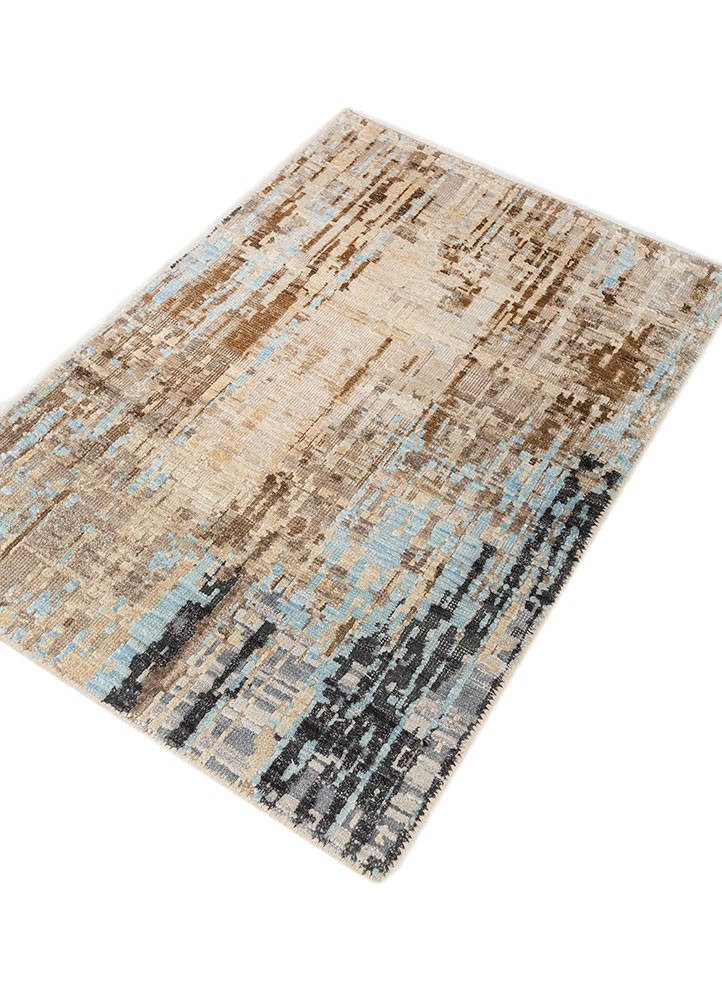 gulmarg blue silk hand knotted Rug - FoldShot gulmarg blue silk hand knotted Rug - FoldShot