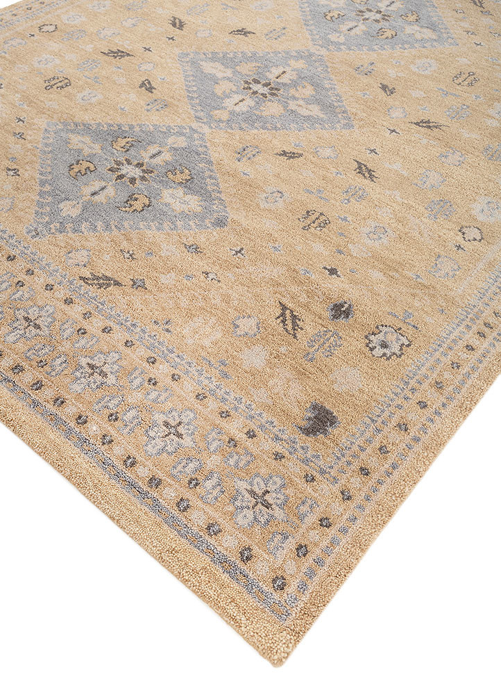 erbe gold wool hand knotted Rug - FoldShot