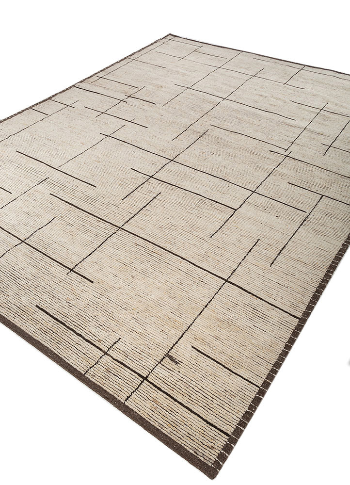 manifest beige and brown wool hand knotted Rug - FoldShot manifest beige and brown wool hand knotted Rug - FoldShot