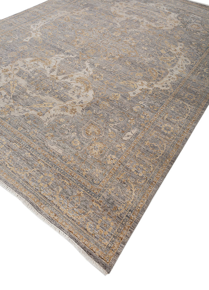 viscaya blue wool hand knotted Rug - FoldShot