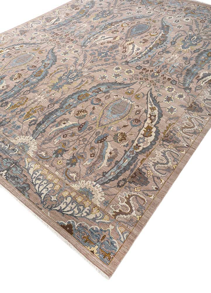 cyanna beige and brown wool hand knotted Rug - FoldShot