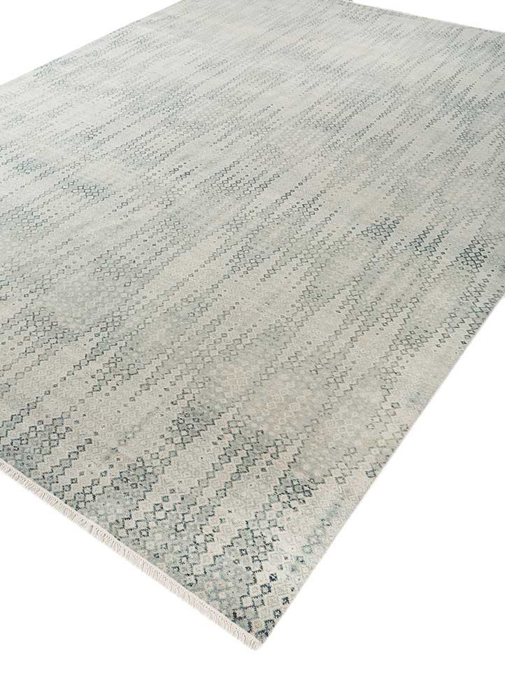 kairos blue wool hand knotted Rug - FoldShot