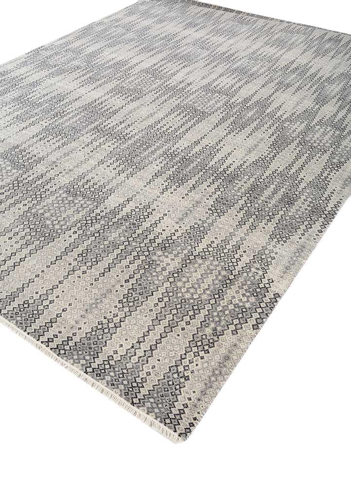 kairos blue wool hand knotted Rug - FoldShot