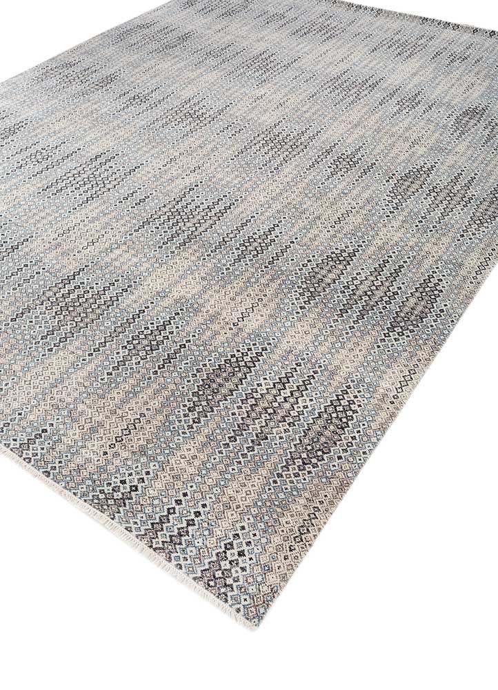 kairos blue wool hand knotted Rug - FoldShot