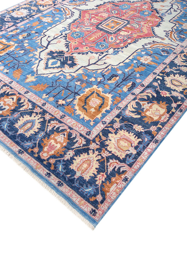 savana blue wool hand knotted Rug - FoldShot savana blue wool hand knotted Rug - FoldShot