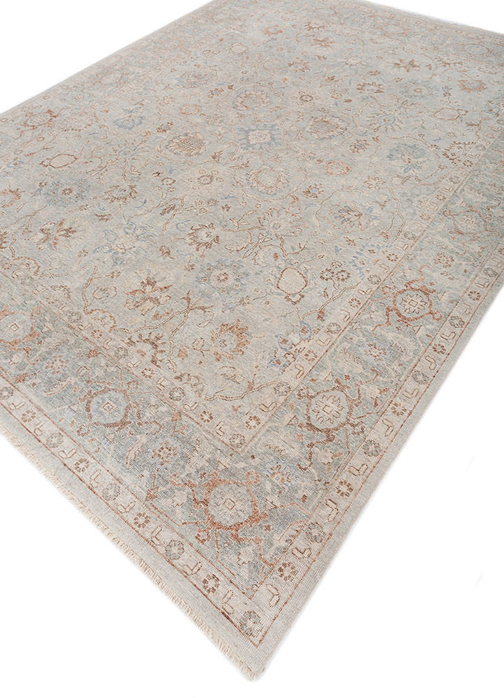 erbe blue wool hand knotted Rug - FoldShot erbe blue wool hand knotted Rug - FoldShot