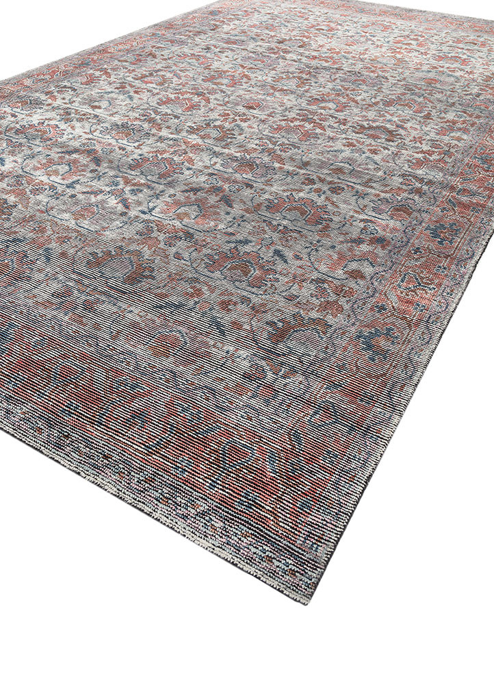 viscaya red and orange wool hand knotted Rug - FoldShot viscaya red and orange wool hand knotted Rug - FoldShot