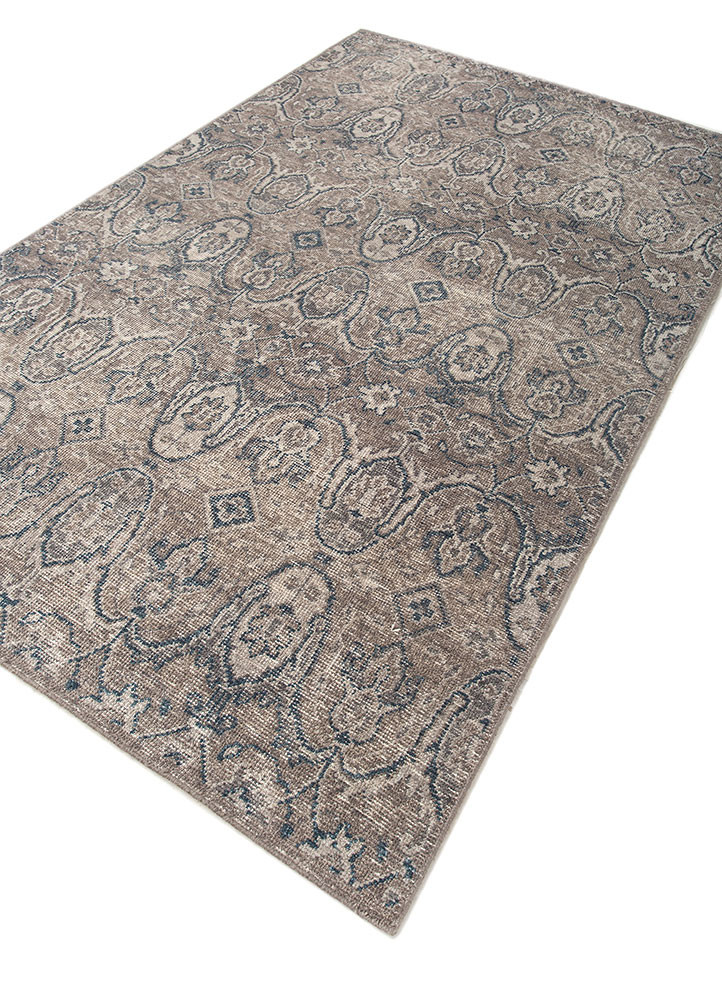 erbe blue wool hand knotted Rug - FoldShot