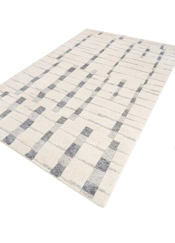zuri grey and black wool hand knotted Rug - FoldShot
