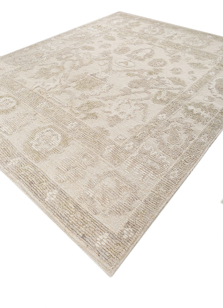 cyanna ivory wool hand knotted Rug - FoldShot
