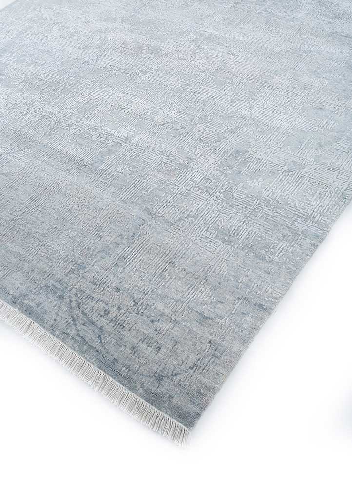 entropy grey and black wool and silk hand knotted Rug - FoldShot entropy grey and black wool and silk hand knotted Rug - FoldShot