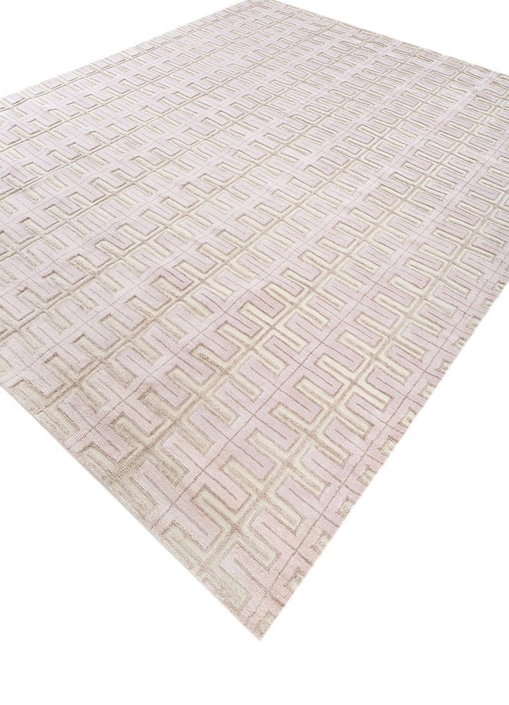 manifest pink and purple wool and bamboo silk hand knotted Rug - FoldShot