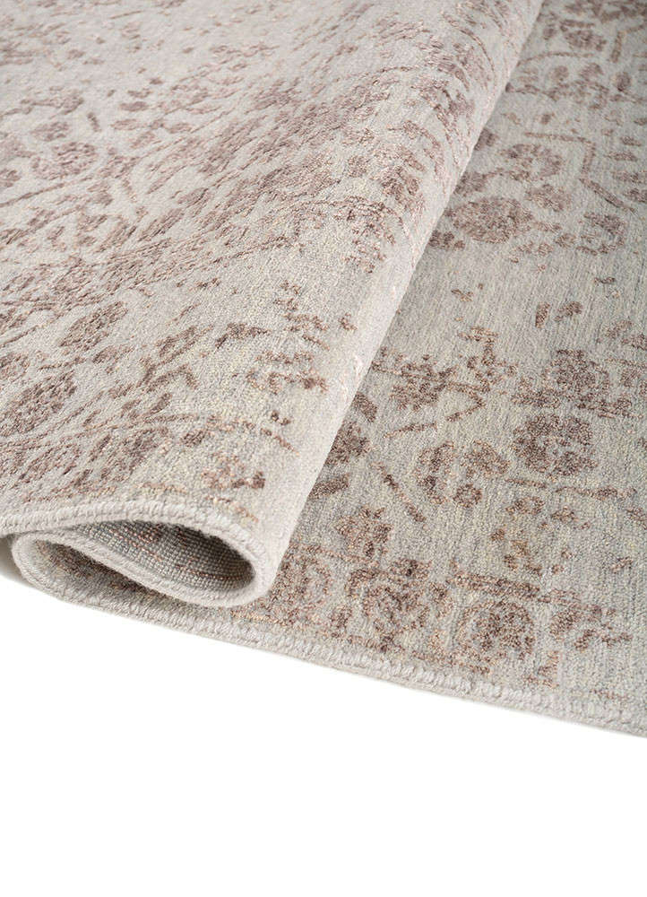 aurora grey and black wool and viscose hand knotted Rug - FoldShot