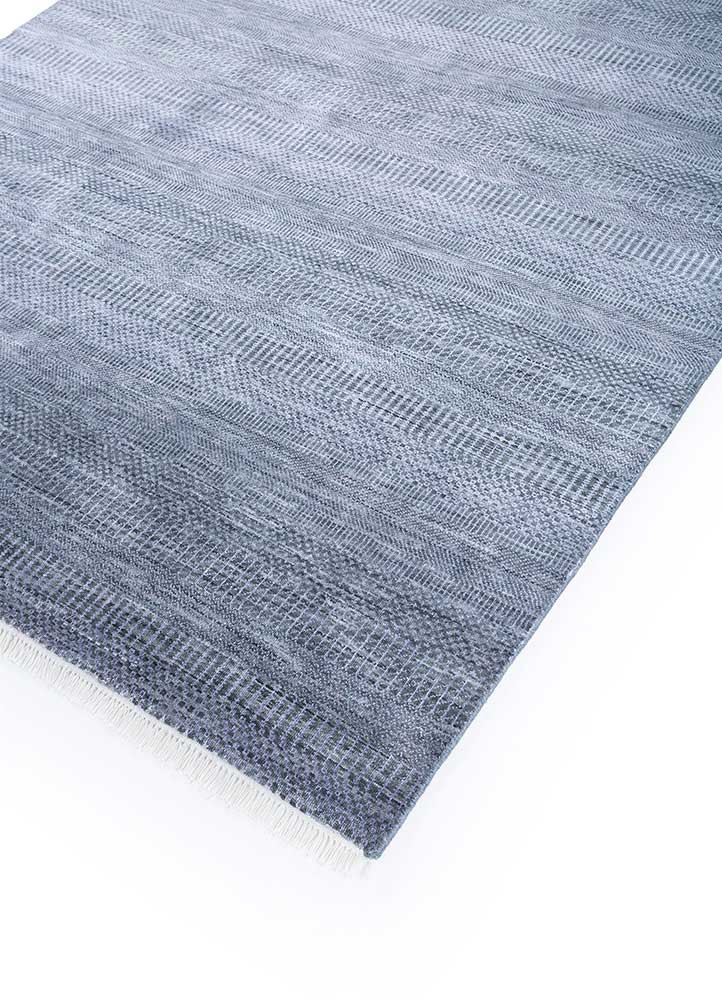 kairos grey and black wool and viscose hand knotted Rug - FoldShot
