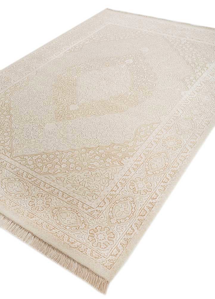 Aurora Ivory Hand Knotted Wool and Viscose RugsSkwv58Jaipur Rugs USA
