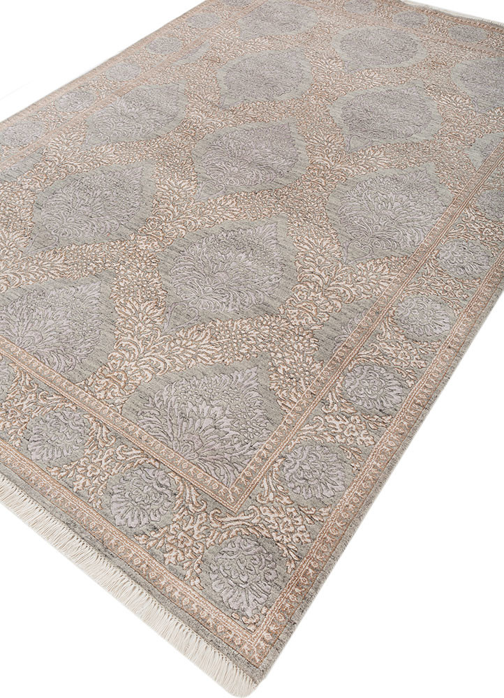 aurora blue wool and viscose hand knotted Rug - FoldShot aurora blue wool and viscose hand knotted Rug - FoldShot
