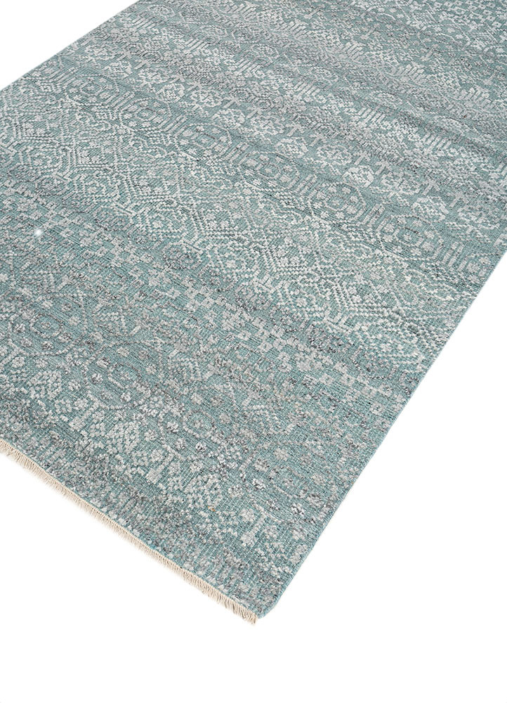 viscaya blue wool and viscose hand knotted Rug - FoldShot viscaya blue wool and viscose hand knotted Rug - FoldShot