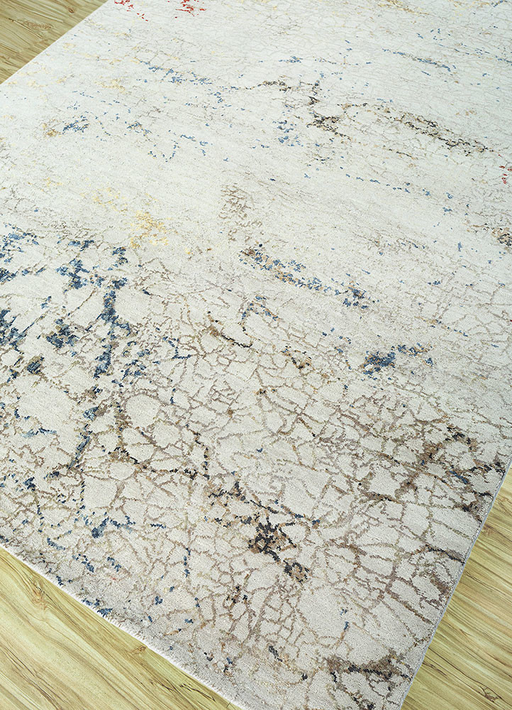 hidden by kavi ivory wool and silk hand knotted Rug - FoldShot hidden by kavi ivory wool and silk hand knotted Rug - FoldShot