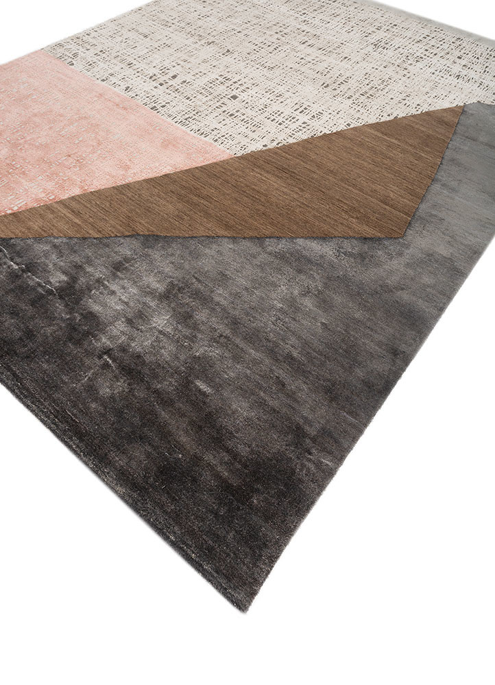 free verse by kavi grey and black wool and silk hand knotted Rug - FoldShot free verse by kavi grey and black wool and silk hand knotted Rug - FoldShot