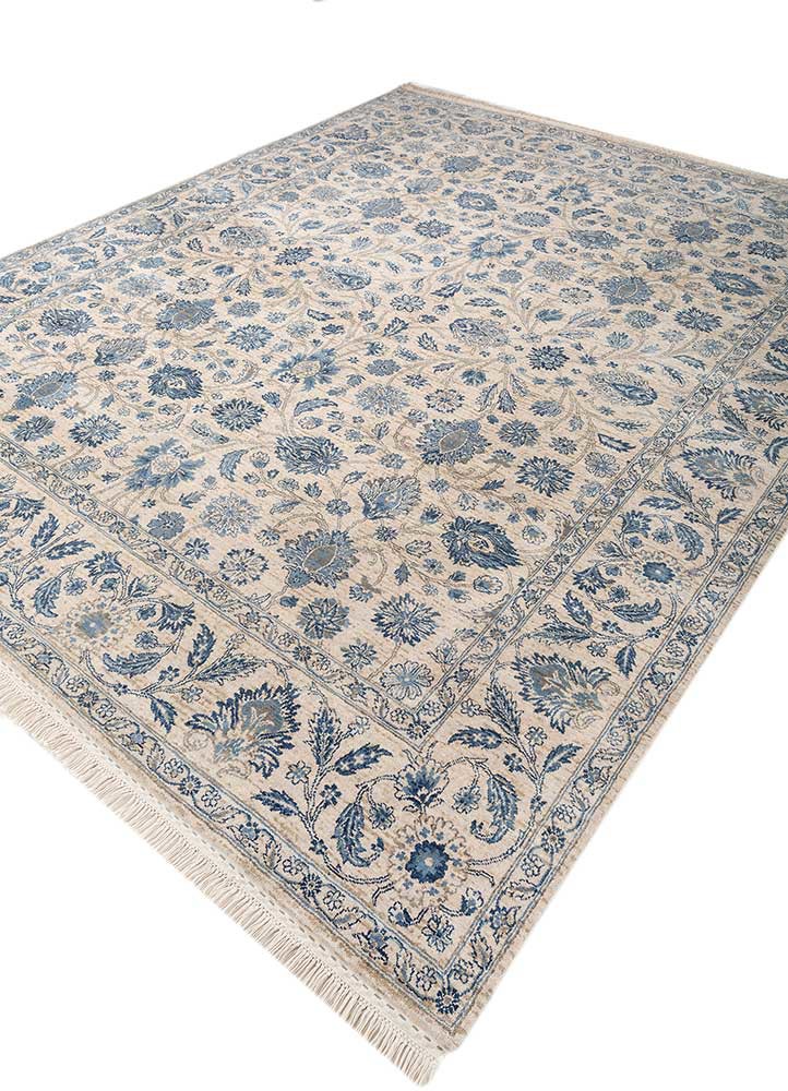 gulnar ivory wool hand knotted Rug - FoldShot gulnar ivory wool hand knotted Rug - FoldShot