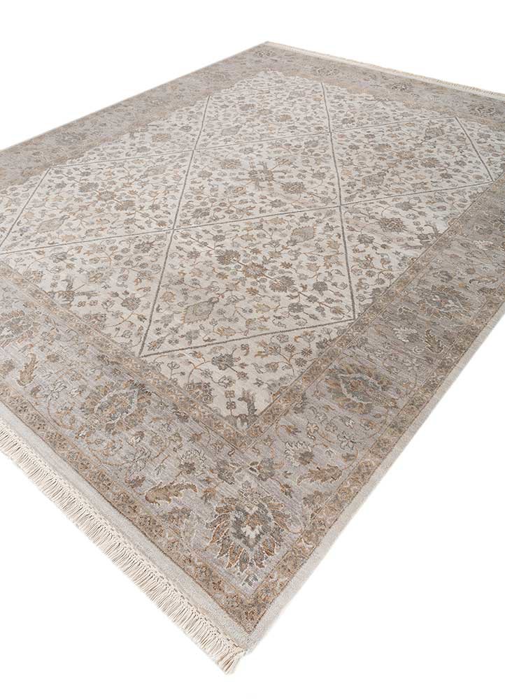 gulnar grey and black wool hand knotted Rug - FoldShot