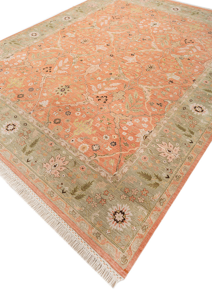 cyanna red and orange wool hand knotted Rug - FoldShot cyanna red and orange wool hand knotted Rug - FoldShot