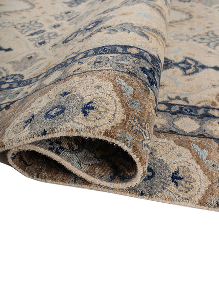 cyanna ivory wool hand knotted Rug - FoldShot