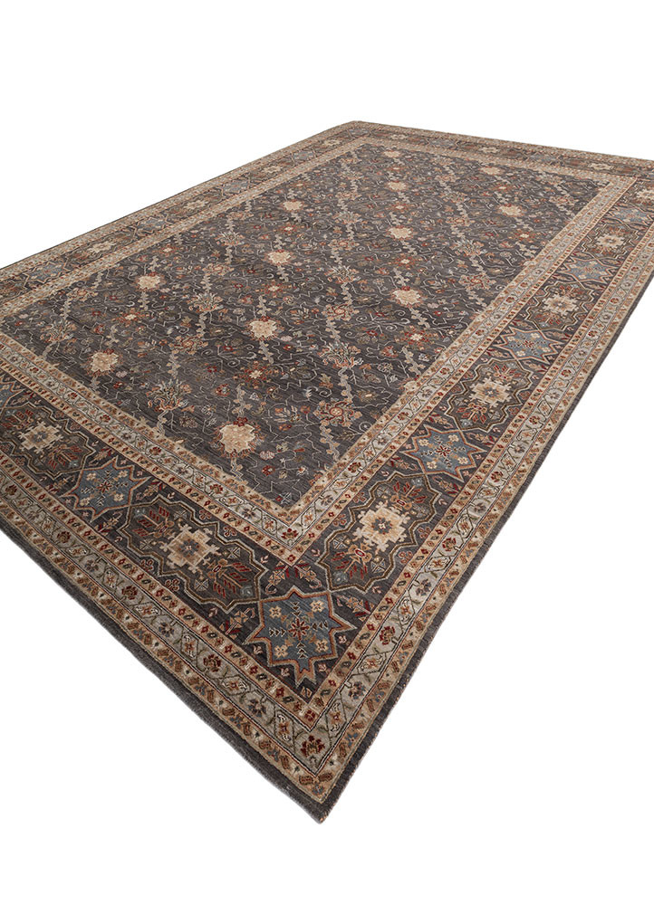 cyanna grey and black wool hand knotted Rug - FoldShot cyanna grey and black wool hand knotted Rug - FoldShot