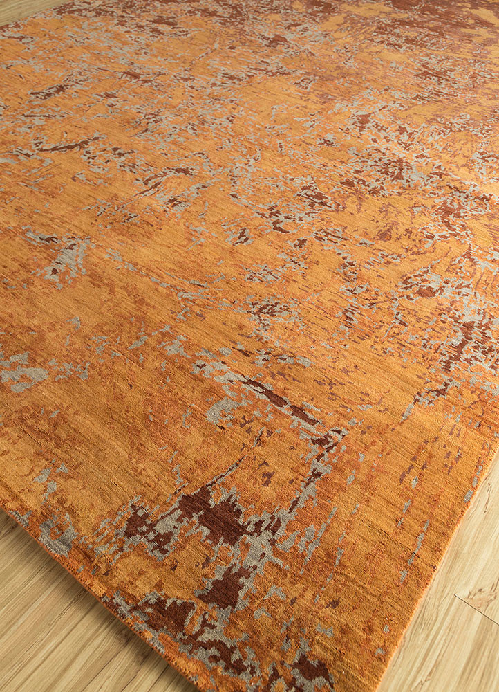 pansy red and orange wool hand knotted Rug - FoldShot pansy red and orange wool hand knotted Rug - FoldShot