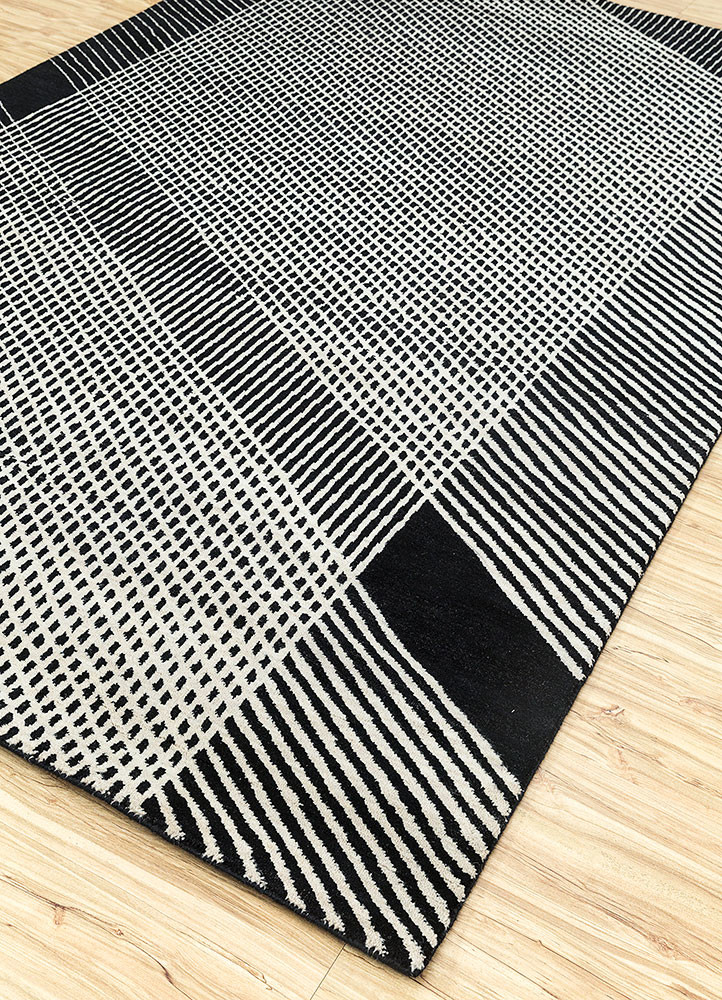 blythe grey and black wool hand knotted Rug - FoldShot blythe grey and black wool hand knotted Rug - FoldShot