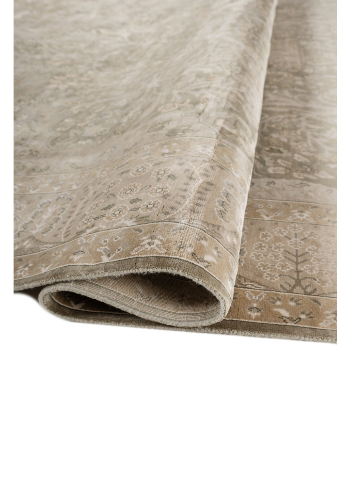 gulmarg green silk hand knotted Rug - FoldShot gulmarg green silk hand knotted Rug - FoldShot