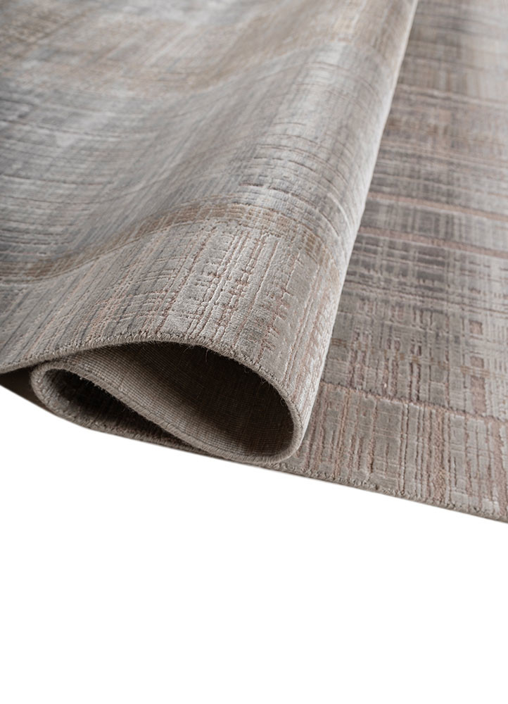 uvenuti grey and black wool and bamboo silk hand knotted Rug - FoldShot