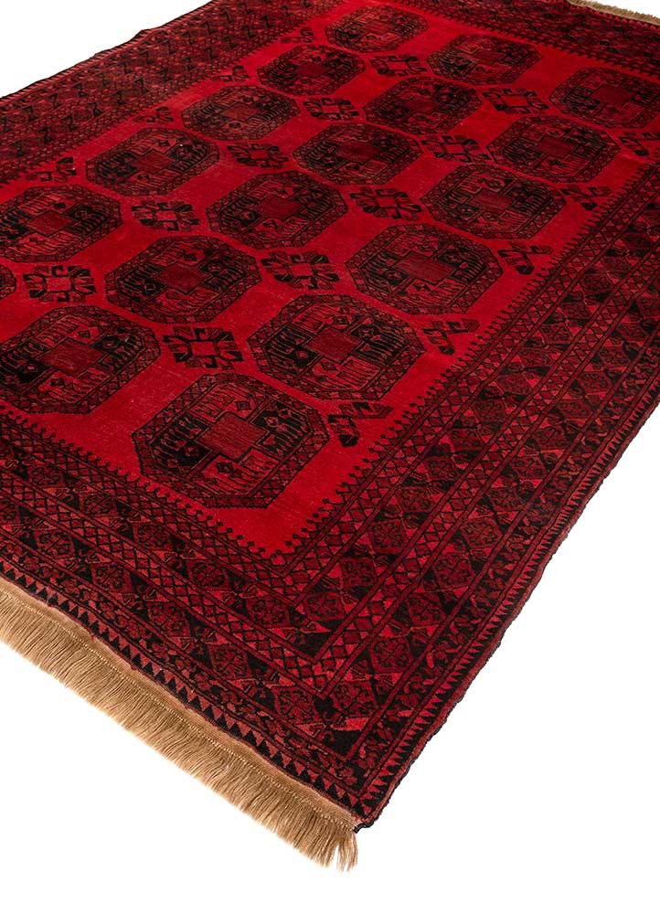 kiaan red and orange wool hand knotted Rug - FoldShot