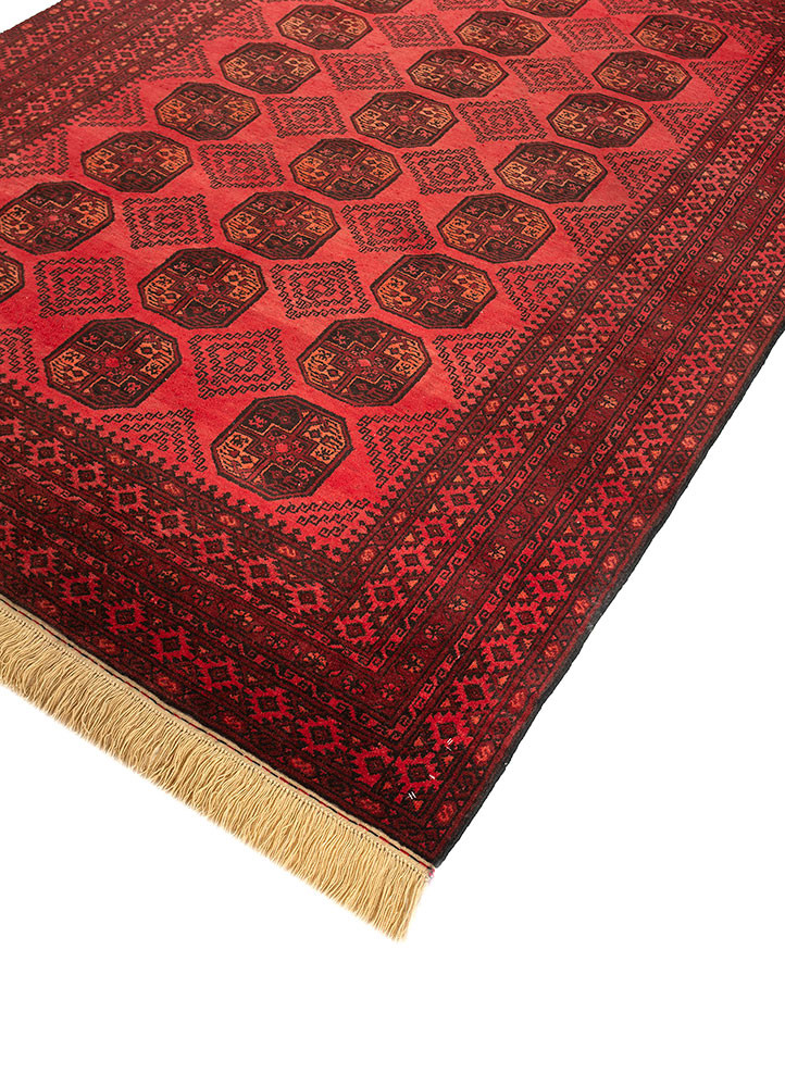 kiaan red and orange wool hand knotted Rug - FoldShot