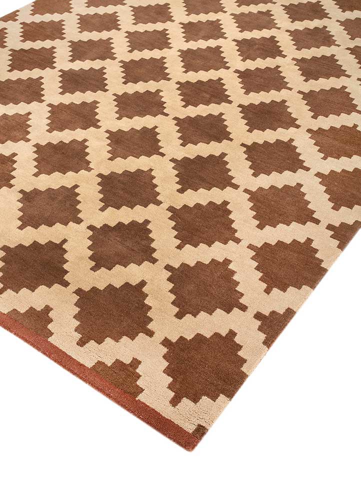 contour beige and brown wool hand tufted Rug - FoldShot