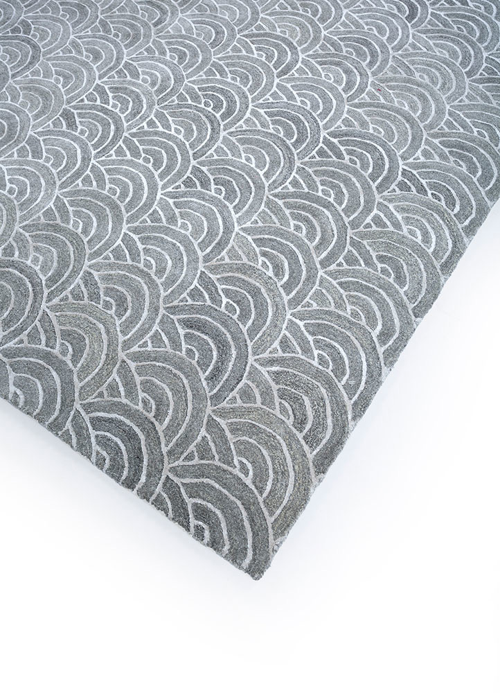 pathways grey and black wool hand tufted Rug - FoldShot pathways grey and black wool hand tufted Rug - FoldShot