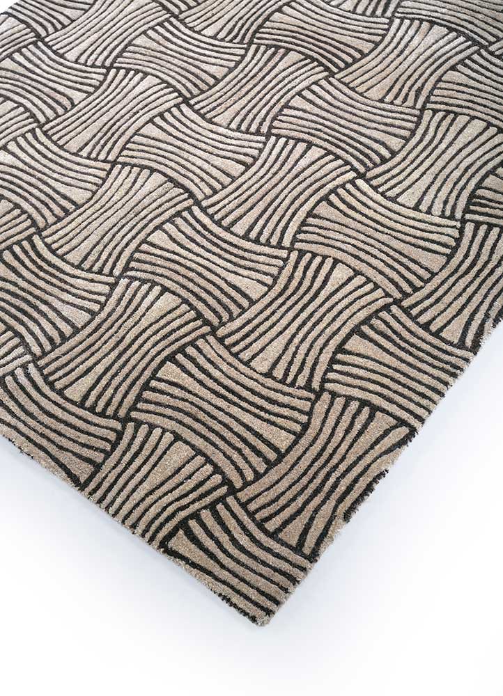 pathways beige and brown wool hand tufted Rug - FoldShot