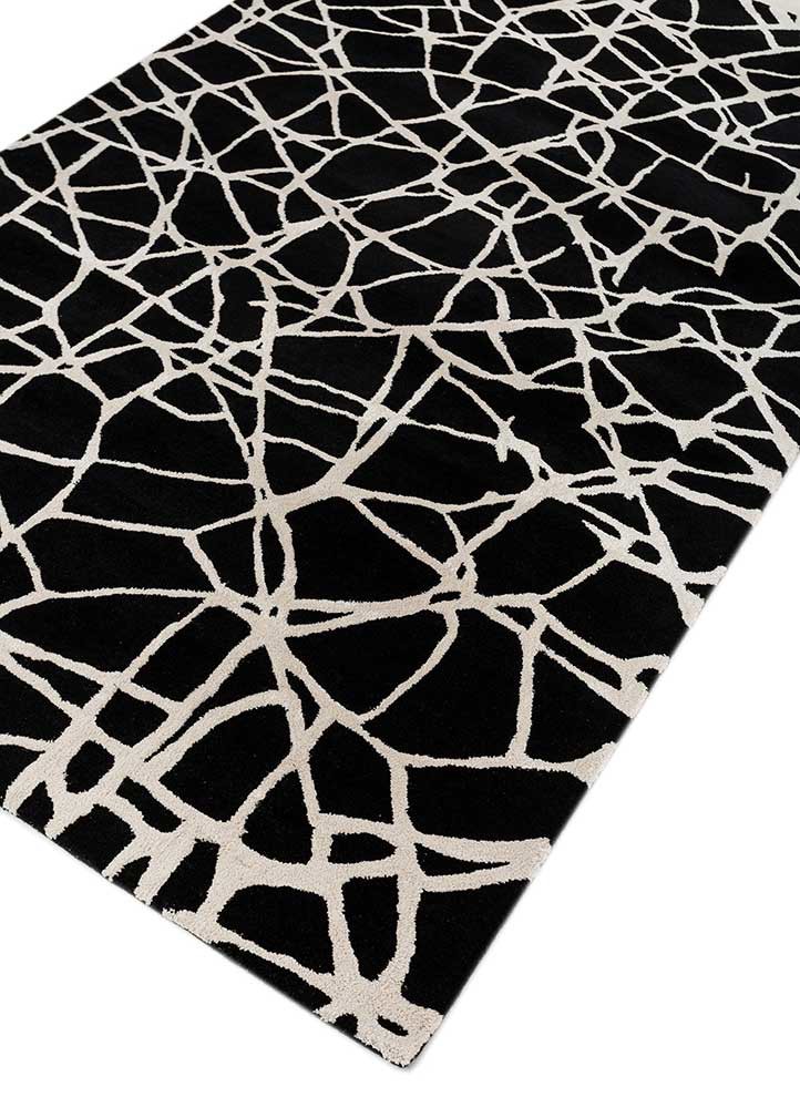 contour grey and black wool and viscose hand tufted Rug - FoldShot