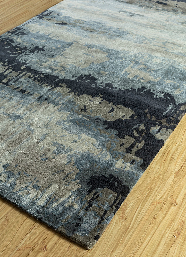 genesis grey and black wool and viscose hand tufted Rug - FoldShot genesis grey and black wool and viscose hand tufted Rug - FoldShot